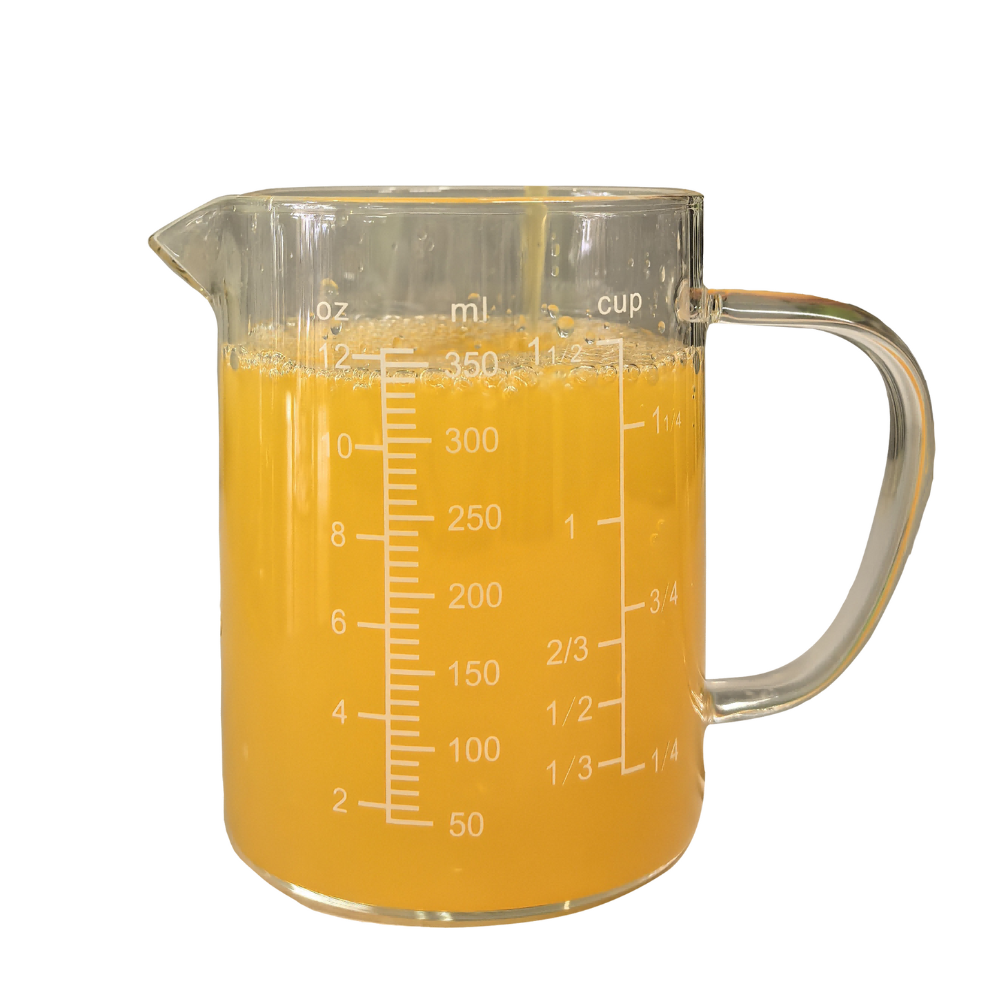 Glass Measuring Cup with Thress Scale and V-Shaped Mounth and Handle, Light Weight, Heat-Resistant, for Kitchen Cooking.