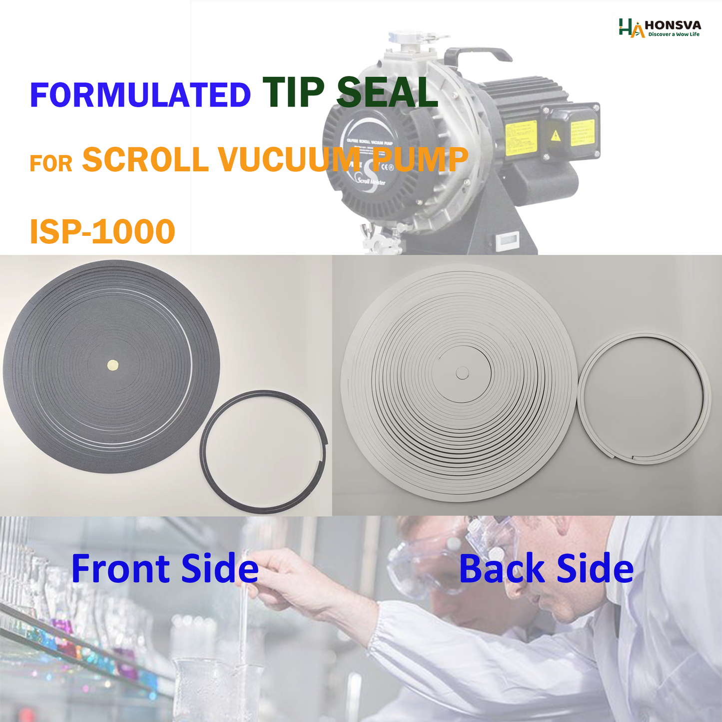 Tip seal replacement for Anest Iwata ISP series and DVSL Series oil-free scroll vacuum pump