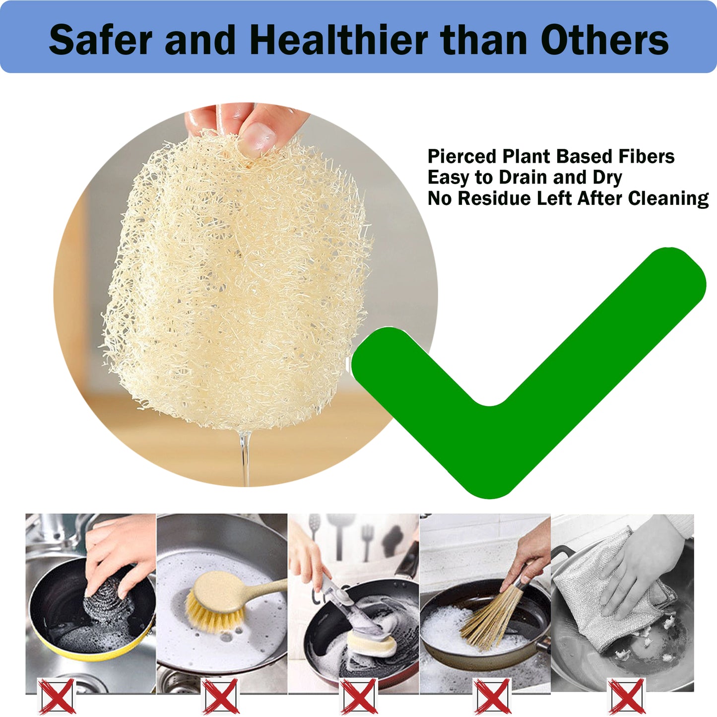 Honsva loafah sponge for dish cleaning