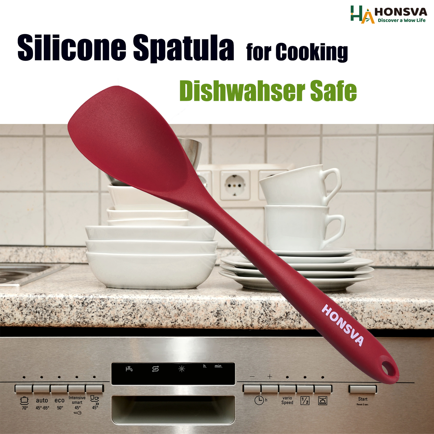 Silicone Spatulas, Heat-Resistant for Cooking, Flipping, Baking