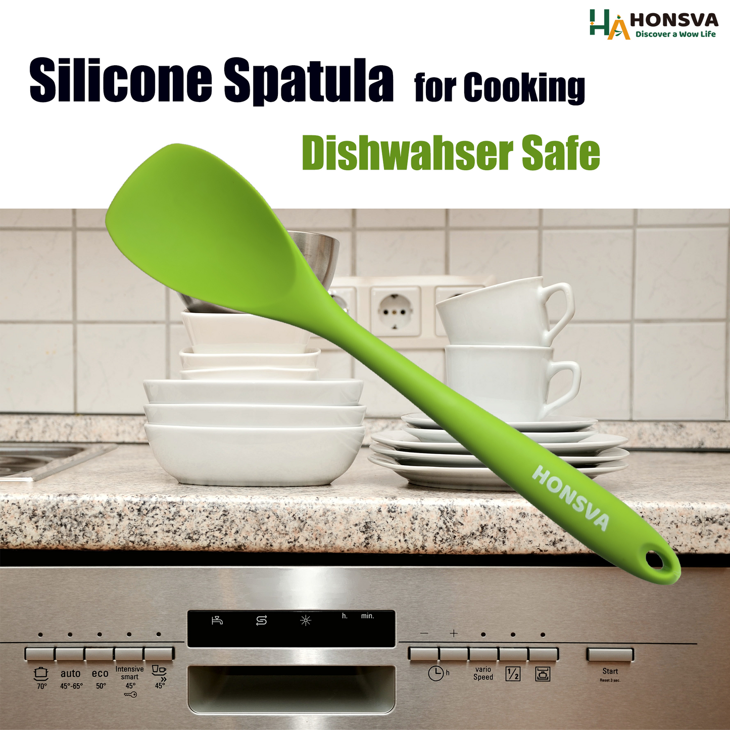 Silicone Spatulas, Heat-Resistant for Cooking, Flipping, Baking