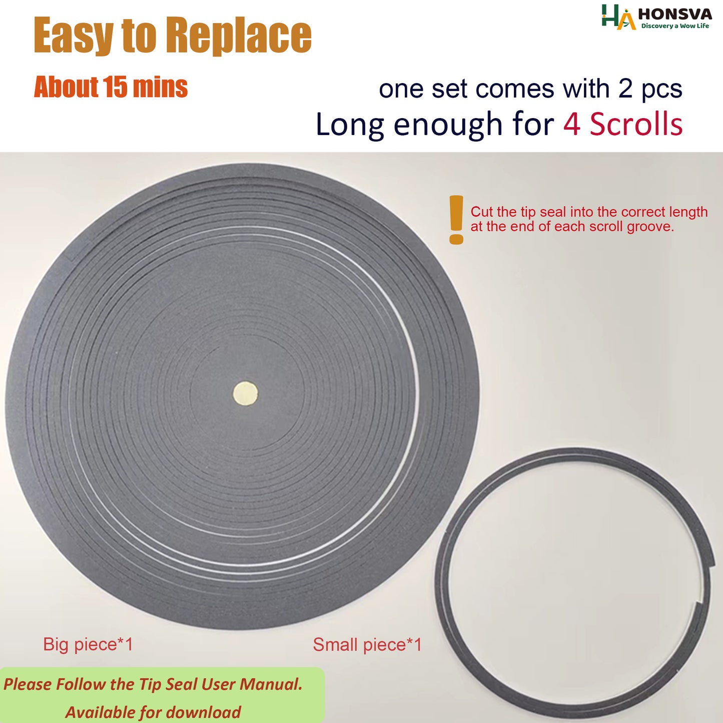 Tip Seals Replacement for Leybold SCROLLVAC SC 60D