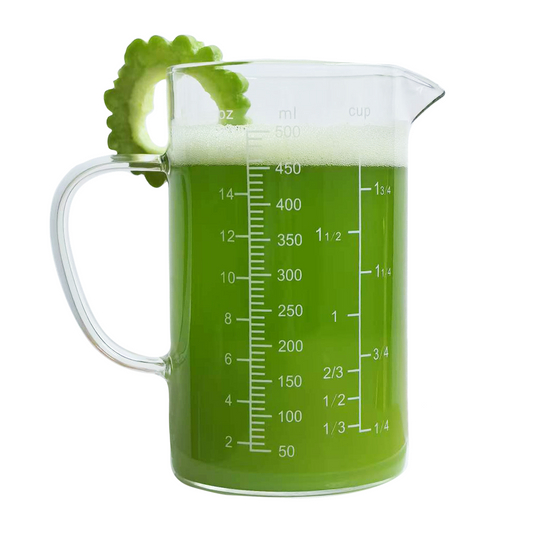 Glass Measuring Cup with Thress Scale and V-Shaped Mounth and Handle, Light Weight, Heat-Resistant, for Kitchen Cooking.