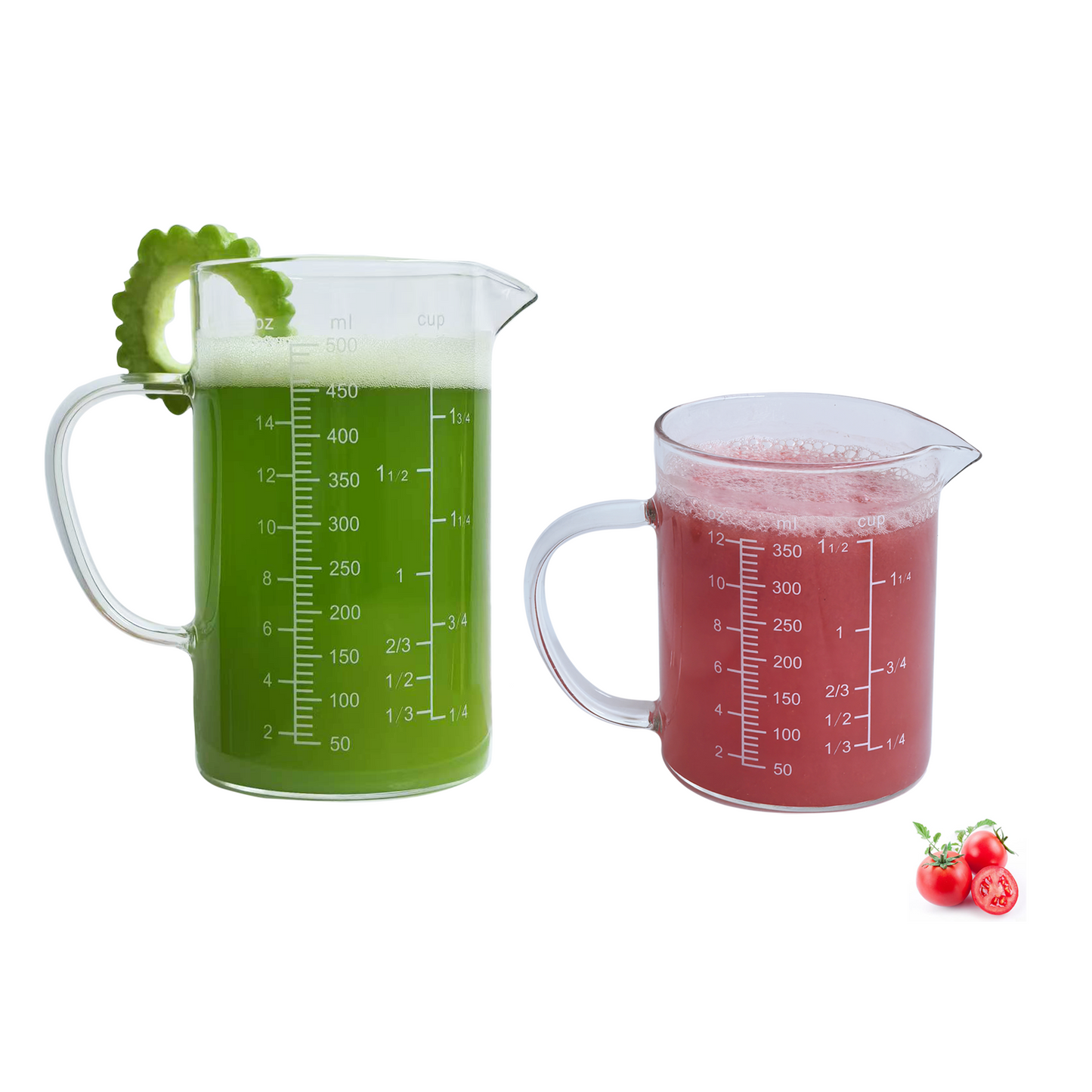 Glass Measuring Cup with Thress Scale and V-Shaped Mounth and Handle, Light Weight, Heat-Resistant, for Kitchen Cooking.