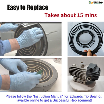 Tip Seal Kit for Edwards nXDS & XDS Series-nXDS 6i/10i/15i/20i-Dark Grey