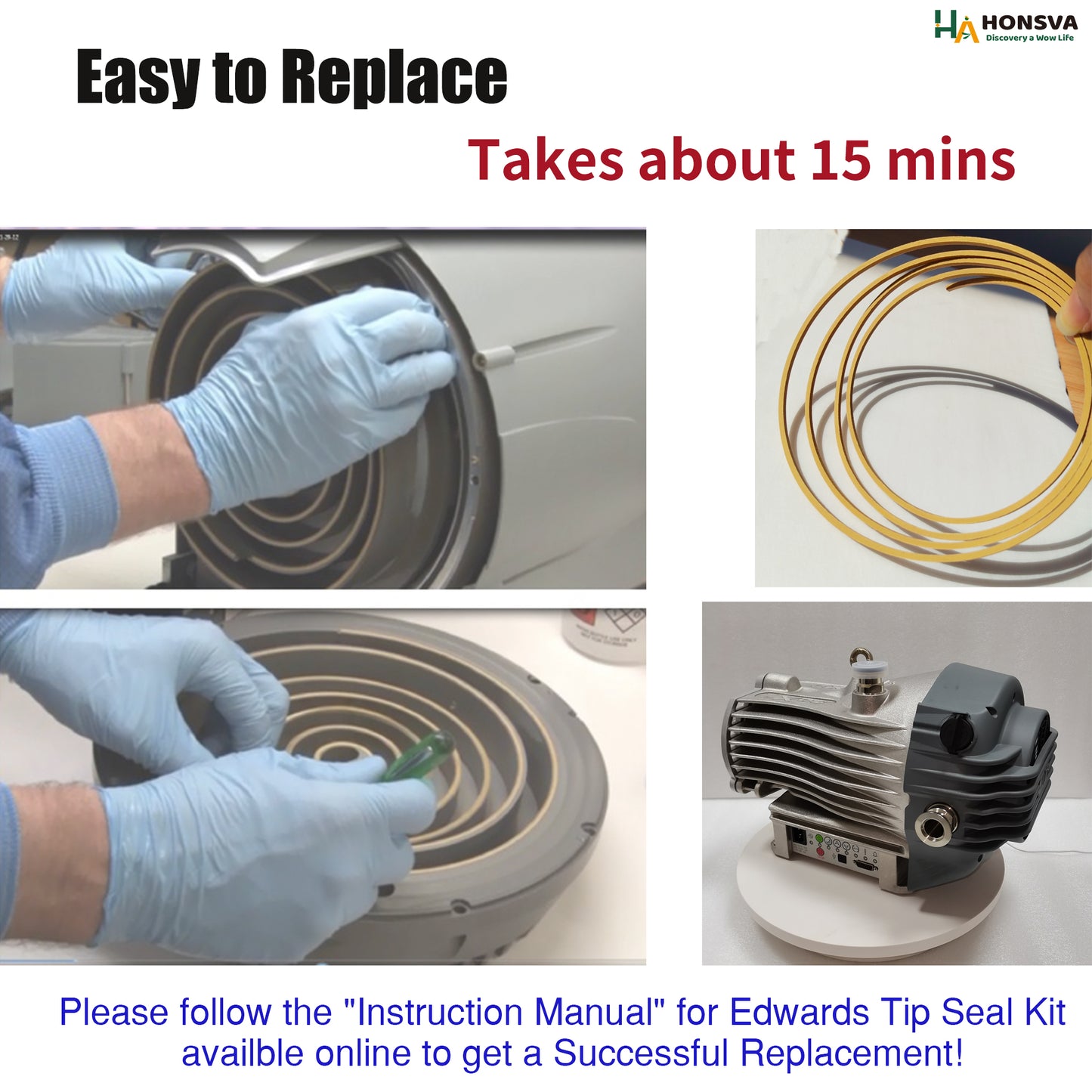 Tip Seal Kit for Edwards nXDS & XDS Series-nXDS 6i/10i/15i/20i-Yellow